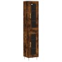 Aparador de madera contrachapada roble ahumado 34,5x34x180 cm de vidaXL, Aparadores - Ref: Foro24-3199422, Precio: 95,82 €, D...