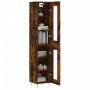 Aparador de madera contrachapada roble ahumado 34,5x34x180 cm de vidaXL, Aparadores - Ref: Foro24-3199422, Precio: 95,82 €, D...