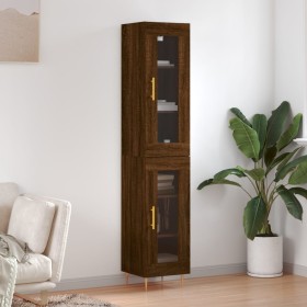 Aparador alto madera contrachapada roble marrón 34,5x34x180 cm de vidaXL, Aparadores - Ref: Foro24-3199424, Precio: 98,58 €, ...