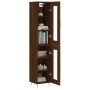 Aparador alto madera contrachapada roble marrón 34,5x34x180 cm de vidaXL, Aparadores - Ref: Foro24-3199424, Precio: 98,58 €, ...