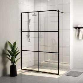 Accessible shower screen clear ESG glass black 140x195 cm by vidaXL, Shower walls and screens - Ref: Foro24-151027, Price: 21...