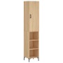 Aparador de madera contrachapada roble Sonoma 34,5x34x180 cm de vidaXL, Aparadores - Ref: Foro24-3198980, Precio: 83,33 €, De...