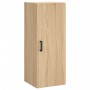 Aparador de madera contrachapada roble Sonoma 34,5x34x180 cm de vidaXL, Aparadores - Ref: Foro24-3198980, Precio: 83,33 €, De...