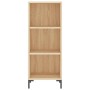 Aparador de madera contrachapada roble Sonoma 34,5x34x180 cm de vidaXL, Aparadores - Ref: Foro24-3198980, Precio: 83,33 €, De...