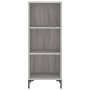 Aparador alto madera contrachapada gris Sonoma 34,5x34x180 cm de vidaXL, Aparadores - Ref: Foro24-3198983, Precio: 89,54 €, D...