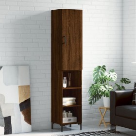 Tall oak brown plywood highboard 34.5x34x180 cm by vidaXL, Sideboards - Ref: Foro24-3198984, Price: 89,99 €, Discount: %