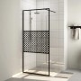 Accessible shower screen clear ESG glass black 80x195 cm by vidaXL, Shower walls and screens - Ref: Foro24-151028, Price: 151...