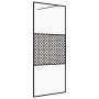 Accessible shower screen clear ESG glass black 80x195 cm by vidaXL, Shower walls and screens - Ref: Foro24-151028, Price: 151...