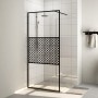 Accessible shower screen made of transparent black tempered glass, 100x195cm. by vidaXL, Shower walls and screens - Ref: Foro...