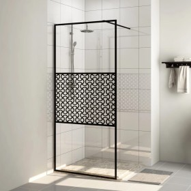 Accessible shower screen ESG transparent black glass 115x195cm by vidaXL, Shower walls and screens - Ref: Foro24-151031, Pric...