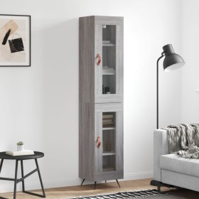 Tall gray Sonoma plywood sideboard 34.5x34x180 cm by vidaXL, Sideboards - Ref: Foro24-3199407, Price: 99,50 €, Discount: %