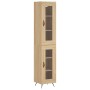 Aparador de madera contrachapada roble Sonoma 34,5x34x180 cm de vidaXL, Aparadores - Ref: Foro24-3199404, Precio: 95,99 €, De...