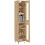 Aparador de madera contrachapada roble Sonoma 34,5x34x180 cm de vidaXL, Aparadores - Ref: Foro24-3199404, Precio: 95,99 €, De...