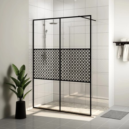 Accessible shower screen with clear black tempered glass 140x195 cm by vidaXL, Shower walls and screens - Ref: Foro24-151032,...