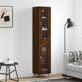 Tall brown oak plywood sideboard 34.5x34x180 cm by vidaXL, Sideboards - Ref: Foro24-3199408, Price: 103,83 €, Discount: %