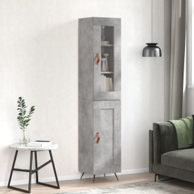 Aparador de madera contrachapada gris hormigón 34,5x34x180 cm de vidaXL, Aparadores - Ref: Foro24-3199469, Precio: 96,99 €, D...