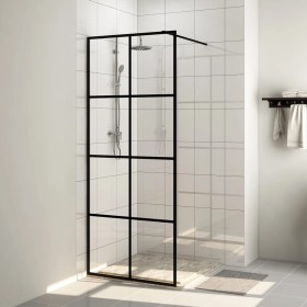 Accessible shower screen clear ESG glass black 80x195 cm by vidaXL, Shower walls and screens - Ref: Foro24-151033, Price: 168...