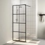 Accessible shower screen clear ESG glass black 80x195 cm by vidaXL, Shower walls and screens - Ref: Foro24-151033, Price: 168...