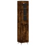 Aparador de madera contrachapada roble ahumado 34,5x34x180 cm de vidaXL, Aparadores - Ref: Foro24-3199470, Precio: 98,53 €, D...