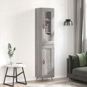 Aparador alto madera contrachapada gris Sonoma 34,5x34x180 cm de vidaXL, Aparadores - Ref: Foro24-3199471, Precio: 101,66 €, ...