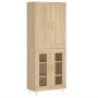 Aparador alto madera contrachapada color roble 69,5x34x180 cm de vidaXL, Aparadores - Ref: Foro24-3199612, Precio: 156,32 €, ...