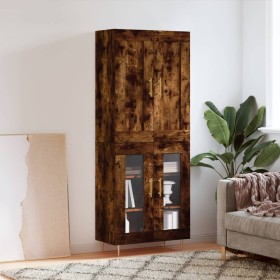 Aparador alto madera contrachapada roble ahumado 69,5x34x180 cm de vidaXL, Aparadores - Ref: Foro24-3199614, Precio: 141,99 €...