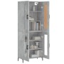 Aparador alto madera contrachapada gris hormigón 69,5x34x180 cm de vidaXL, Aparadores - Ref: Foro24-3199621, Precio: 142,99 €...