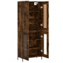 Aparador alto madera contrachapada roble ahumado 69,5x34x180 cm de vidaXL, Aparadores - Ref: Foro24-3199622, Precio: 143,36 €...