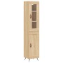 Aparador de madera contrachapada roble Sonoma 34,5x34x180 cm de vidaXL, Aparadores - Ref: Foro24-3199468, Precio: 103,26 €, D...