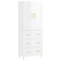 Aparador alto madera contrachapada blanco brillo 69,5x34x180 cm de vidaXL, Aparadores - Ref: Foro24-3199739, Precio: 174,99 €...