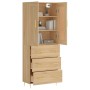 Aparador alto madera contrachapada color roble 69,5x34x180 cm de vidaXL, Aparadores - Ref: Foro24-3199740, Precio: 174,11 €, ...