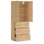 Aparador alto madera contrachapada color roble 69,5x34x180 cm de vidaXL, Aparadores - Ref: Foro24-3199740, Precio: 174,11 €, ...