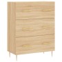 Aparador alto madera contrachapada color roble 69,5x34x180 cm de vidaXL, Aparadores - Ref: Foro24-3199740, Precio: 174,11 €, ...