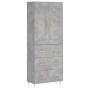 Aparador alto madera contrachapada gris hormigón 69,5x34x180 cm de vidaXL, Aparadores - Ref: Foro24-3199741, Precio: 157,41 €...