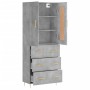 Aparador alto madera contrachapada gris hormigón 69,5x34x180 cm de vidaXL, Aparadores - Ref: Foro24-3199741, Precio: 157,41 €...