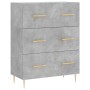 Aparador alto madera contrachapada gris hormigón 69,5x34x180 cm de vidaXL, Aparadores - Ref: Foro24-3199741, Precio: 157,41 €...