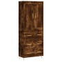 Aparador alto madera contrachapada roble ahumado 69,5x34x180 cm de vidaXL, Aparadores - Ref: Foro24-3199742, Precio: 163,94 €...