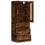 Aparador alto madera contrachapada roble ahumado 69,5x34x180 cm de vidaXL, Aparadores - Ref: Foro24-3199742, Precio: 163,94 €...