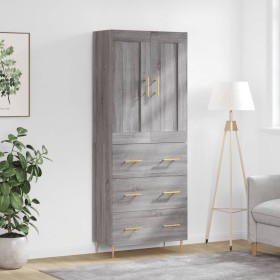 Aparador alto madera contrachapada gris sonoma 69,5x34x180 cm de vidaXL, Aparadores - Ref: Foro24-3199743, Precio: 161,99 €, ...