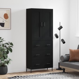 Aparador alto madera contrachapada negro 69,5x34x180 cm de vidaXL, Aparadores - Ref: Foro24-3199754, Precio: 189,53 €, Descue...