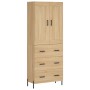 Aparador alto madera contrachapada color roble 69,5x34x180 cm de vidaXL, Aparadores - Ref: Foro24-3199756, Precio: 180,92 €, ...