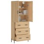 Aparador alto madera contrachapada color roble 69,5x34x180 cm de vidaXL, Aparadores - Ref: Foro24-3199756, Precio: 180,92 €, ...