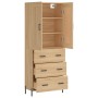 Aparador alto madera contrachapada color roble 69,5x34x180 cm de vidaXL, Aparadores - Ref: Foro24-3199756, Precio: 180,92 €, ...