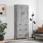 Aparador alto madera contrachapada gris hormigón 69,5x34x180 cm de vidaXL, Aparadores - Ref: Foro24-3199757, Precio: 171,42 €...