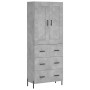 Aparador alto madera contrachapada gris hormigón 69,5x34x180 cm de vidaXL, Aparadores - Ref: Foro24-3199757, Precio: 171,42 €...