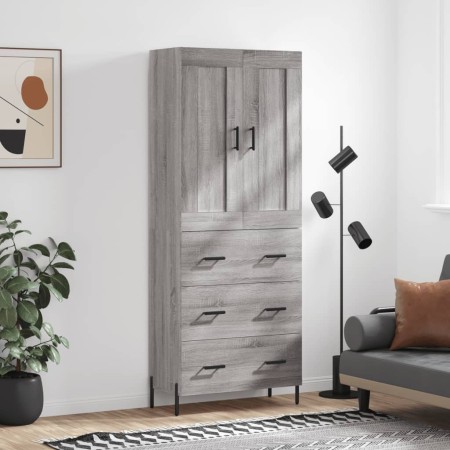 Aparador alto madera contrachapada gris sonoma 69,5x34x180 cm de vidaXL, Aparadores - Ref: Foro24-3199759, Precio: 177,00 €, ...