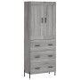 Aparador alto madera contrachapada gris sonoma 69,5x34x180 cm de vidaXL, Aparadores - Ref: Foro24-3199759, Precio: 177,00 €, ...