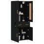 Aparador alto madera contrachapada negro 69,5x34x180 cm de vidaXL, Aparadores - Ref: Foro24-3199866, Precio: 162,95 €, Descue...