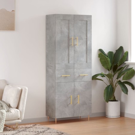 Aparador alto madera contrachapada gris hormigón 69,5x34x180 cm de vidaXL, Aparadores - Ref: Foro24-3199869, Precio: 145,55 €...