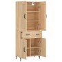 Aparador alto madera contrachapada color roble 69,5x34x180 cm de vidaXL, Aparadores - Ref: Foro24-3199876, Precio: 148,24 €, ...